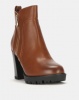 Utopia Stitch Detail Heeled Boots Tan Photo
