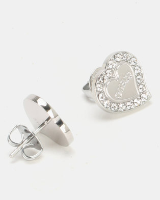 Photo of Guess Heart Warming Stud Earrings Silver-Plated