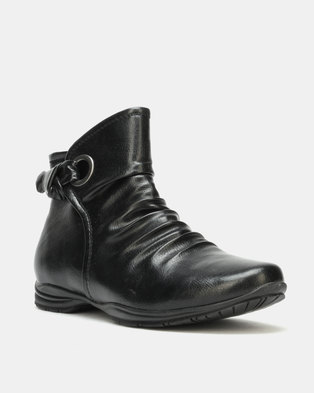 Photo of Franco Ceccato Flat Ankle Boots Black