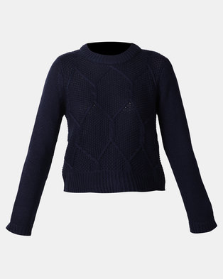 Photo of All About Eve Missing Link Knit Top Navy