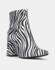 Public Desire Hollie Heeled Ankle Boots Zebra Print Photo