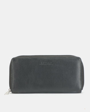 Photo of Bossi Nappa Single Zipper Leather Wallet Black