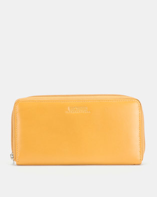 Photo of Bossi Nappa Single Zipper Leather Wallet Mustard