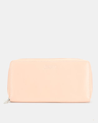 Photo of Bossi Nappa Single Zipper Leather Wallet Pink