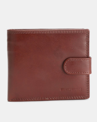 Photo of Bossi VT Executive Billfold with Tab Leather Wallet Auburn
