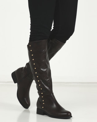 Photo of LaMara Long Studded Boots Brown