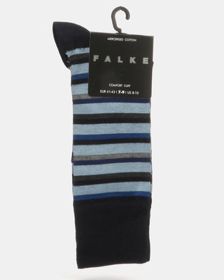 Photo of Falke Stripe Socks Navy/Blue Bell