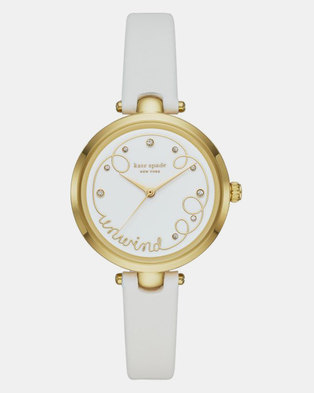 Photo of KATE SPADE New York Morningside Three-Hand Scallop Leather Watch Taupe