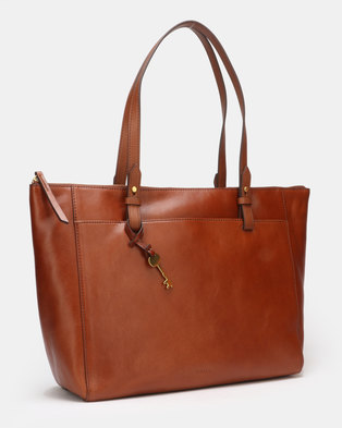 Photo of Fossil Rachel Leather Tote Brown