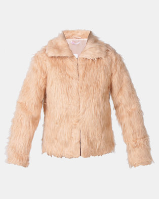 Photo of Legit Long Sleeve Fur Jacket Natural