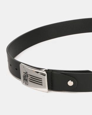 Photo of Polo Belts Charl 35m Leather Plaque Belt Black