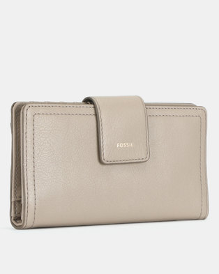 Photo of Fossil Logan Leather Tab Clutch Light Taupe