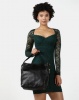 Fossil Maya Leather Small Hobo Bag Black Photo