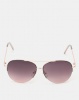 New Look Rimless Pilot Sunglasses Black Photo