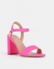 New Look Sims 10 Neon 2 Part Block Heels Bright Pink Photo