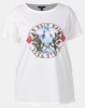 New Look Curves Rose Circle Slogan T-Shirt White Photo
