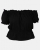 New Look Curves Jersey Milkmaid Top Black Photo