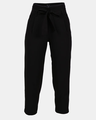 Photo of New Look Tie Paperbag Waist Trousers Black