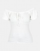 New Look Off White Frill Trim Milkmaid Top Photo