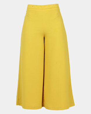 Photo of New Look Yellow Wide Leg Crop Trousers