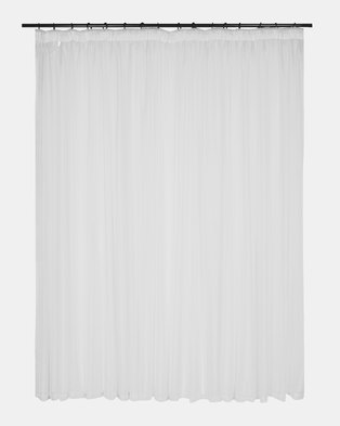 Photo of Design Collection Plain Voile 500 x 250 Taped Curtains White
