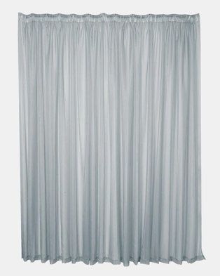 Photo of Design Collection Plain Voile 500 x 250 Taped Curtains Grey