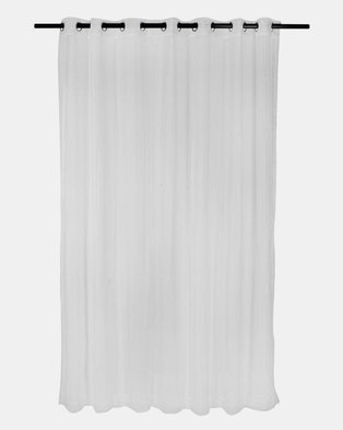 Photo of Design Collection Plain Voile 230 x 250 Eyelet Curtains White
