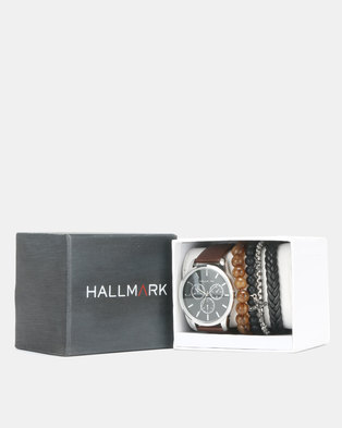 Photo of Hallmark Watch and Cross Bangle Gift Set Black/Silver