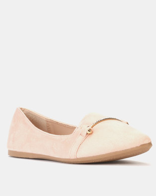 Photo of Legit Pointed Albert Cut Pump with Embellished Bar Blush