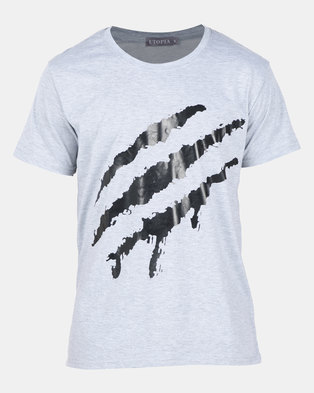 Photo of Utopia Scratch Printed T-shirt Grey/Black