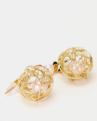 Photo of Lily Rose Lily & Rose Pearl Wire Ball Earrings Gold