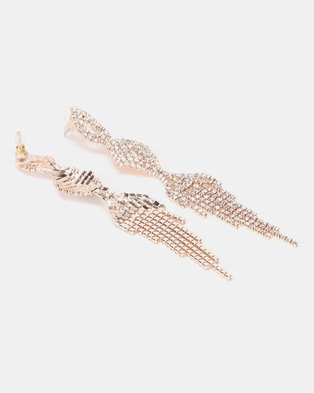 Photo of Lily Rose Lily & Rose Diamante 3 Section Drop Earrings Clear