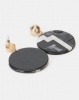 Lily Rose Lily & Rose Aztec Design Resin Circle Earrings Black Photo