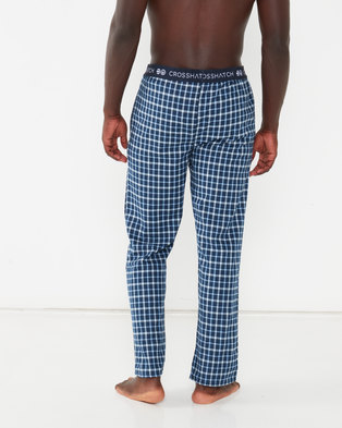 Photo of Crosshatch Hager Check Loungepants Blue