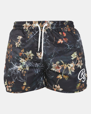 Photo of Crosshatch Winfried Floral Swimshorts Black