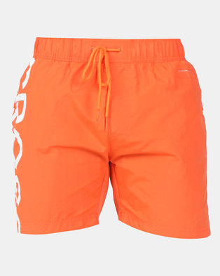 Photo of Crosshatch Orange Shortgate Side Logo Swim Short