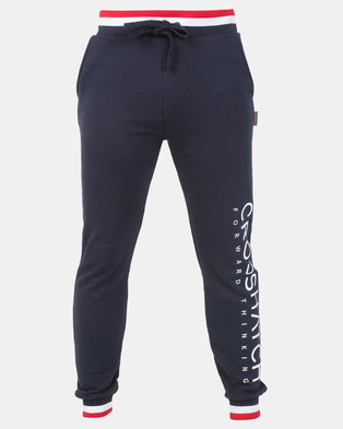 Photo of Crosshatch Websters Tipped Joggers Navy