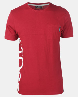 Photo of Crosshatch Highgate Side Logo with Pocket T-shirt Red