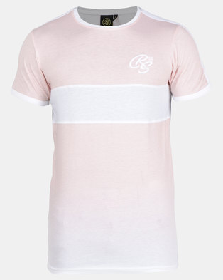 Photo of Crosshatch Pink Brontes Chest Stripe Ombre T-shirt