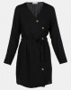 Utopia Button Through Wrap Dress Black Photo