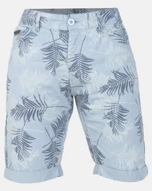 Photo of Smith & Jones Dusty Blue Morford Floral Printed Twill Short