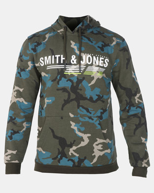 Photo of Smith & Jones Forrest Green Night Pearce Camo Pullover Hoody