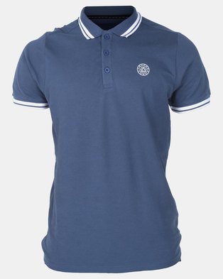 Photo of Smith & Jones Insignia Blue Larsen Plain Pique Tipped Golfer