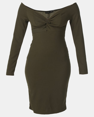 Photo of Legit Knot Front Bodycon Dress Fatigue