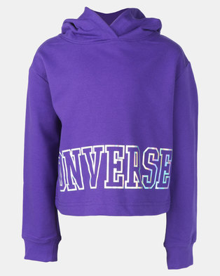 Photo of Converse Cropped Court Hoodie Purple
