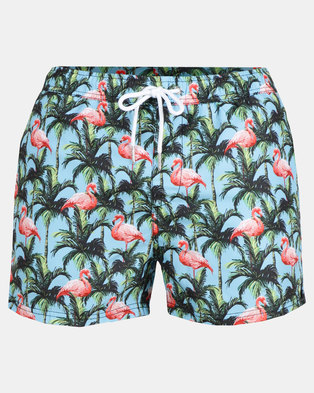 Photo of New Look Mens Flamingo Swimming Shorts Turquoise
