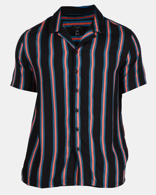 Photo of New Look Mens Black Stripe Short Sleeve Shirt