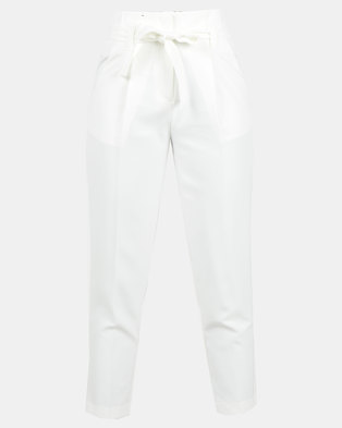 Photo of New Look High Waist Tapered Trousers White