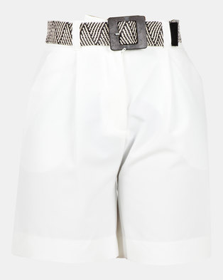 Photo of New Look Belted City Shorts White