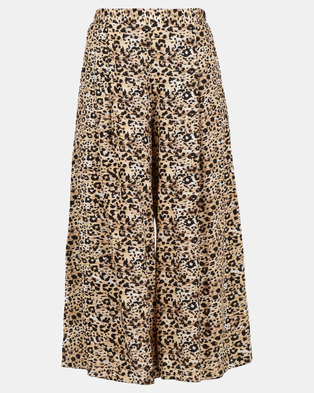 Photo of New Look Animal Print Cropped Trousers Brown
